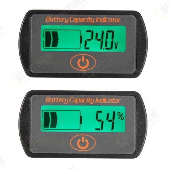 12V/24V Battery Gauge Meter Digital LCD Lead Acid Voltage Level Indicate Voltmeter