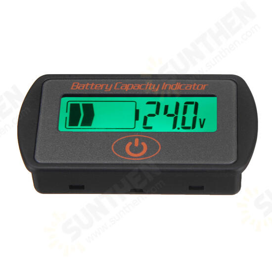 12V/24V Battery Gauge Meter Digital LCD Lead Acid Voltage Level Indicate Voltmeter