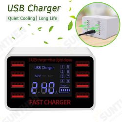 8 USB Charger 40W Multifunction Multi-USB Charging Station Hub Base Wall-mounted Smart Digital Dis 8 USB Charger 40W Multifunction Multi-USB Charging Station Hub Base Wall-mounted Smart Digital Dis