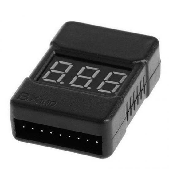BX100 1-8S Lipo Battery Voltage Tester/ Low Voltage Buzzer Alarm/ Battery Voltage Checker with Dual Speakers