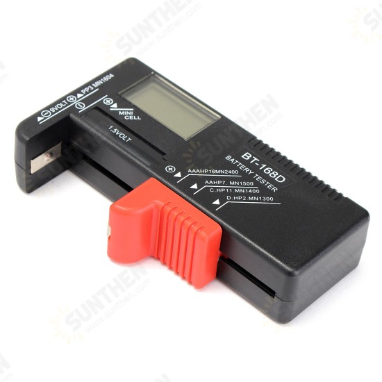 BT-168D Universal AA/AAA/C/D/9V/1.5V LCD Display Battery Tester Button Cell Volt Checker