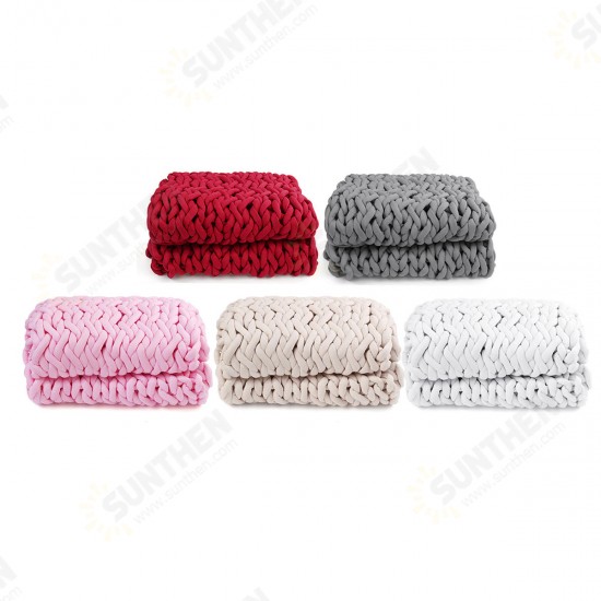 100x120cm Handmade Knitted Blankets Soft Warm Thick Line Cotton Throw Blankets