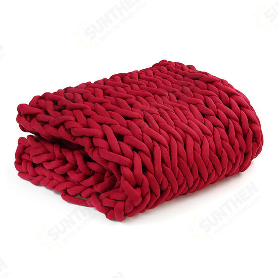 100x120cm Handmade Knitted Blankets Soft Warm Thick Line Cotton Throw Blankets