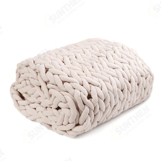 120x150cm Handmade Knitted Blanket Soft Warm Thick Line Cotton Throw Blankets