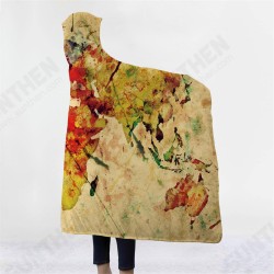 150*200cm 3D Digital Printing World Map Adult Hooded Blanket Wearable Durable Blankets 150*200cm 3D Digital Printing World Map Adult Hooded Blanket Wearable Durable Blankets