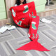 175x90cm Christmas Knitted Mermaid Tail Blanket Handmade Crochet Throw Super Soft Sofa Bed Mat