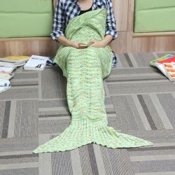 180*90CM Wave Yarn Knitting Mermaid Tail Blanket Birthday gift Blanket Bed Mat Sleep Bag 180*90CM Wave Yarn Knitting Mermaid Tail Blanket Birthday gift Blanket Bed Mat Sleep Bag