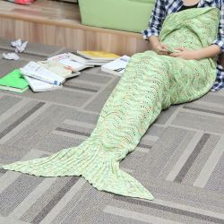 180*90CM Wave Yarn Knitting Mermaid Tail Blanket Birthday gift Blanket Bed Mat Sleep Bag 180*90CM Wave Yarn Knitting Mermaid Tail Blanket Birthday gift Blanket Bed Mat Sleep Bag