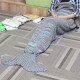 180X90CM 2 Color Yarn Knitting Mermaid Tail Blanket Air Conditioning Blanket Bed Mat Sleep Bag