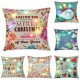 18inchx18inchChristmas LED Lights Linen Pillow Case Cushion Cover Sofa Case Home Decor