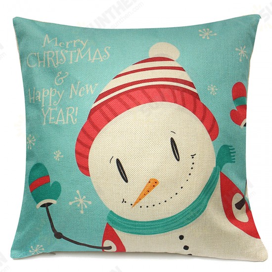 18inchx18inchChristmas LED Lights Linen Pillow Case Cushion Cover Sofa Case Home Decor