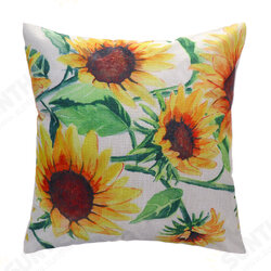 18x18inch Square Linen Sunflowers Cushion Pillow Case Protective Cover 18x18inch Square Linen Sunflowers Cushion Pillow Case Protective Cover