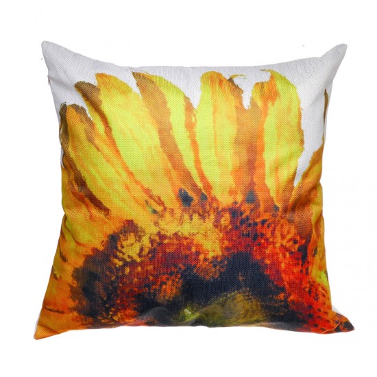 18x18inch Square Linen Sunflowers Cushion Pillow Case Protective Cover