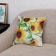 18x18inch Square Linen Sunflowers Cushion Pillow Case Protective Cover