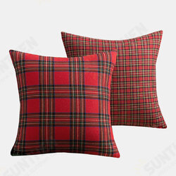 1PC Square Pillow Case Christmas Scottish Plaid Throw Waist Cushion Cover 18inch 1PC Square Pillow Case Christmas Scottish Plaid Throw Waist Cushion Cover 18inch