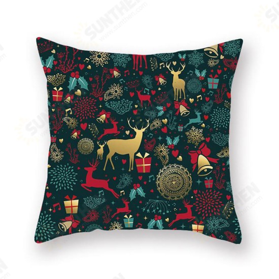 2020 Christmas Cushion Cover Green Home Decor Sofa Pillow Case Cover Seat Car Throw Pillowcase Christmas Decor