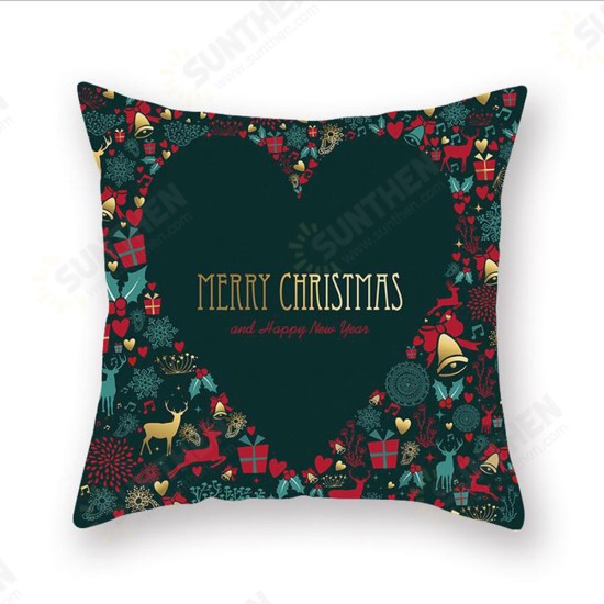 2020 Christmas Cushion Cover Green Home Decor Sofa Pillow Case Cover Seat Car Throw Pillowcase Christmas Decor