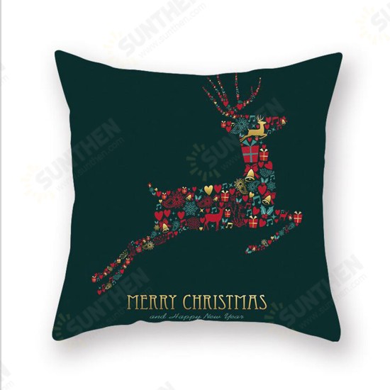 2020 Christmas Cushion Cover Green Home Decor Sofa Pillow Case Cover Seat Car Throw Pillowcase Christmas Decor