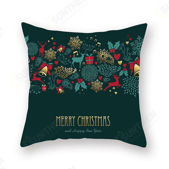 2020 Christmas Cushion Cover Green Home Decor Sofa Pillow Case Cover Seat Car Throw Pillowcase Christmas Decor