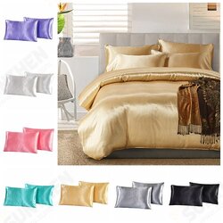 2PCS Imitation Silk Pillow Case Cushion Cover Bags Stand Queen King Size Bedding Sets 2PCS Imitation Silk Pillow Case Cushion Cover Bags Stand Queen King Size Bedding Sets