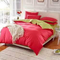 3 Or 4pcs Pure Cotton Brick Red Green Color Assorted Plain Bedding Sets 3 Or 4pcs Pure Cotton Brick Red Green Color Assorted Plain Bedding Sets
