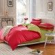 3 Or 4pcs Pure Cotton Brick Red Green Color Assorted Plain Bedding Sets
