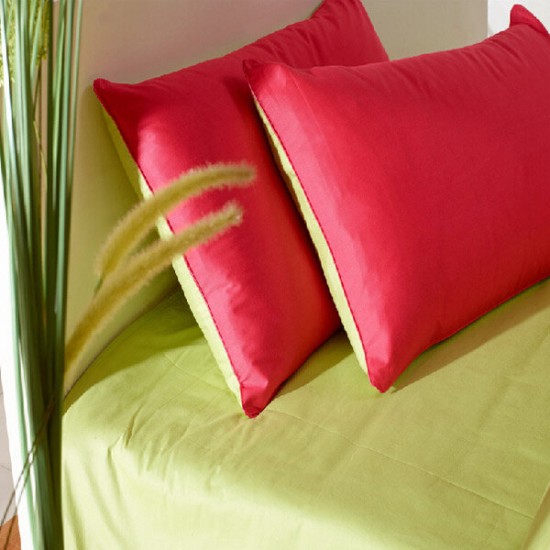 3 Or 4pcs Pure Cotton Brick Red Green Color Assorted Plain Bedding Sets
