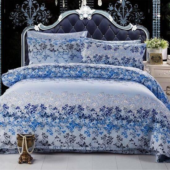 3 Or 4pcs Pure Cotton Flower Reactive Print Bedding Sets With Duvet Cover