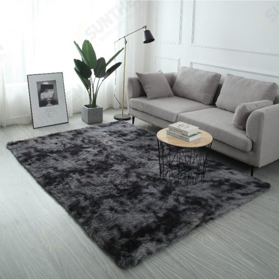 3 SIZE Pad Dyed Gradient Silk Wool Carpet Super Soft Rug Indoor Modern Shag Area Rug Silky Rugs Bedroom Floor Mat Baby Nursery Rug Children Carpet for Living Room