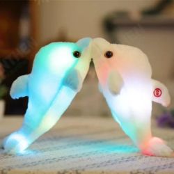 32cm Luminous Plush Dolphin Doll Glowing LED Light Animal Toys Soft Colorful Doll Pillow 32cm Luminous Plush Dolphin Doll Glowing LED Light Animal Toys Soft Colorful Doll Pillow