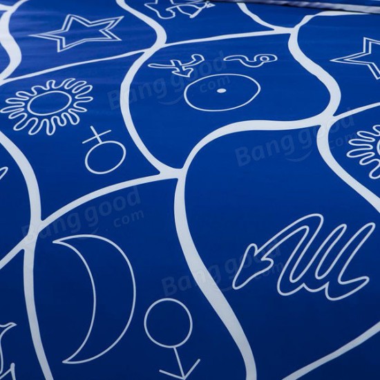 3/4pcs Suit Polyester Fiber Constellation Pattern Bedding Sets