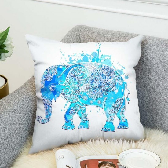 3D Bohemian Style Elephant Double-sided Printing Cushion Cover Linen Cotton Throw Pillow Case Home Office Sofa
