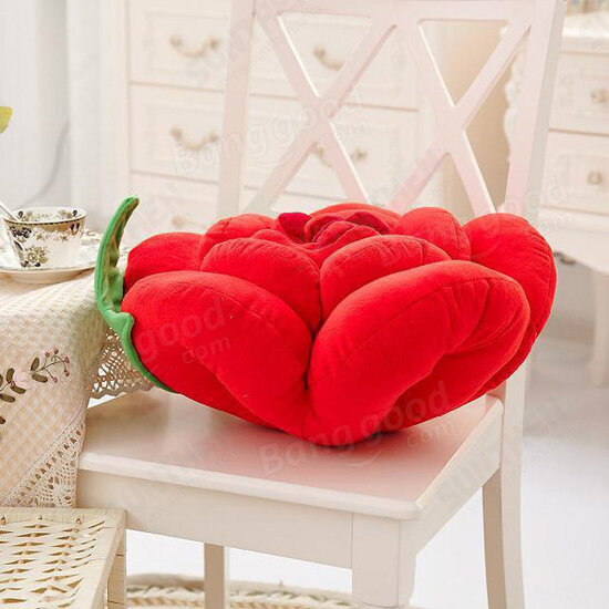 3D Colorful Rose Flowers Throw Pillow Plush Sofa Car Office Back Cushion Valentines Gift