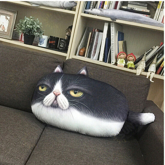 3D Creative PP Cotton Cute Cat Plush Pillow Backrest Printing Cushion Birthday Gift Trick Toys