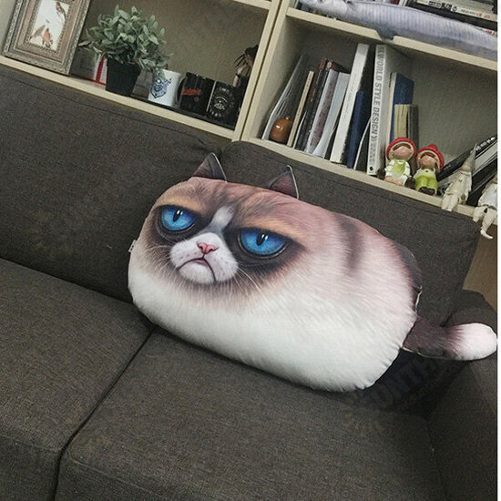 3D Creative PP Cotton Cute Cat Plush Pillow Backrest Printing Cushion Birthday Gift Trick Toys