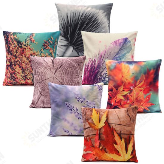 3D Plant Series Short Plush Throw Pillow Case Square Cushion Cover Home Sofa Car Decor