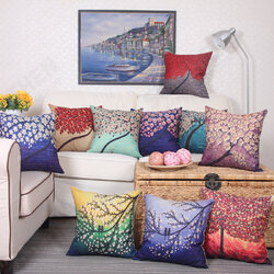 3D Vintage Flower Cotton Linen Pillow Case Waist Cushion Cover Bags Home Car Decor 3D Vintage Flower Cotton Linen Pillow Case Waist Cushion Cover Bags Home Car Decor