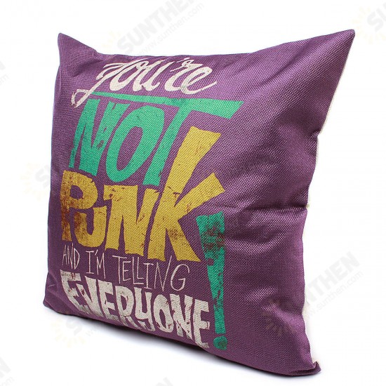 44x44cm Purple Linen Pillow Case Throw Cushion Cover Home Decor