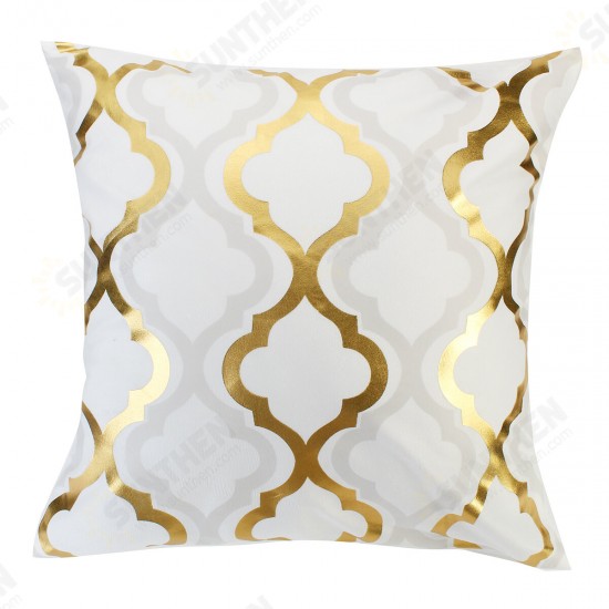 45 x 45cm Cushion Gold Leaves Geometric Pattern Pillow Cover Square Decorative Pillowcases For Decor Sofa Chair