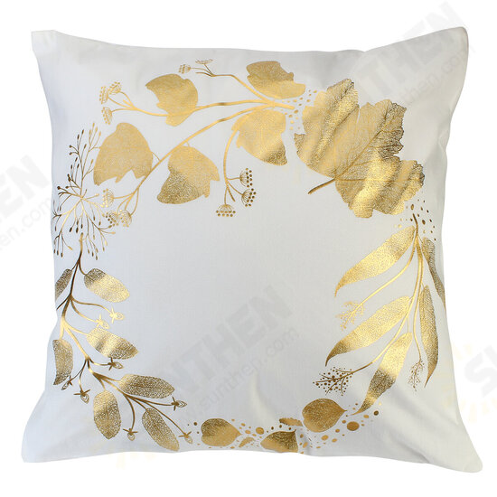 45 x 45cm Cushion Gold Leaves Geometric Pattern Pillow Cover Square Decorative Pillowcases For Decor Sofa Chair