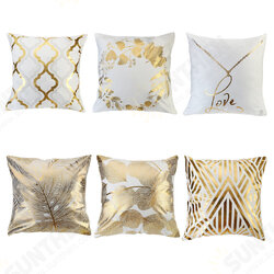 45 x 45cm Cushion Gold Leaves Geometric Pattern Pillow Cover Square Decorative Pillowcases For Decor Sofa Chair 45 x 45cm Cushion Gold Leaves Geometric Pattern Pillow Cover Square Decorative Pillowcases For Decor Sofa Chair