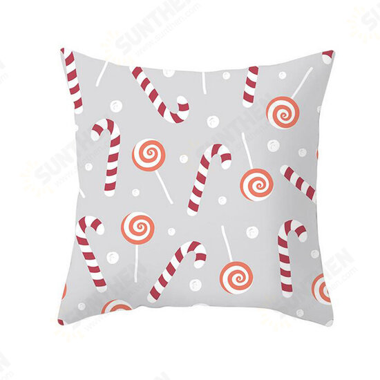 45 x 45cm Merry Christmas Pillow Case Polyester Pillow Cover Santa Claus Elk Pattern Decorative Cushion Cover