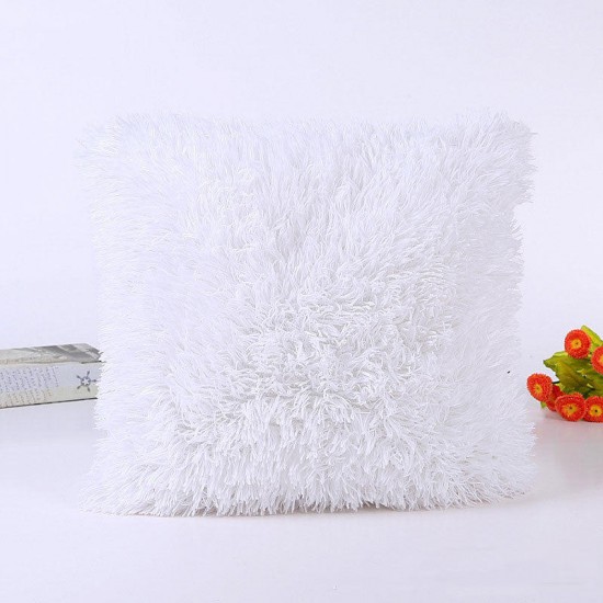 45 x 45cm Soft Plush Square Pillow Case Sofa Waist Throw Cushion Cover Home Decoration