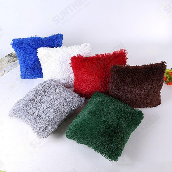 45 x 45cm Soft Plush Square Pillow Case Sofa Waist Throw Cushion Cover Home Decoration