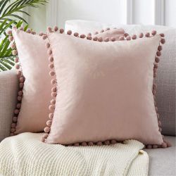 45*45cm Soft Velvet Pillow Covers Cute Pom Poms Throw Pillow Covers Square Cushion Case for Sofa Couch Home Decor 45*45cm Soft Velvet Pillow Covers Cute Pom Poms Throw Pillow Covers Square Cushion Case for Sofa Couch Home Decor