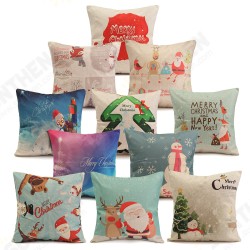 45X45cm Christmas Fashion Cotton Linen Pillow Case Santa Claus Snowmen Gift Home Decor 45X45cm Christmas Fashion Cotton Linen Pillow Case Santa Claus Snowmen Gift Home Decor