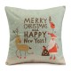 45X45cm Christmas Fashion Cotton Linen Pillow Case Santa Claus Snowmen Gift Home Decor