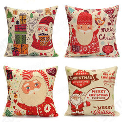 45X45cm Christmas Santa Claus Snowmen Gift Fashion Cotton Linen Pillow Case Home Decor 45X45cm Christmas Santa Claus Snowmen Gift Fashion Cotton Linen Pillow Case Home Decor