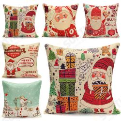 45X45cm Christmas Santa Claus Snowmen Gift Fashion Cotton Linen Pillow Case Home Decor 45X45cm Christmas Santa Claus Snowmen Gift Fashion Cotton Linen Pillow Case Home Decor