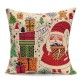 45X45cm Christmas Santa Claus Snowmen Gift Fashion Cotton Linen Pillow Case Home Decor